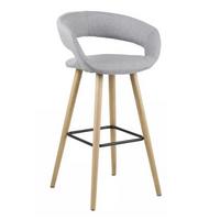 Barhocker Grace Hellgrau/eiche B: 55cm - Eichefarben/Hellgrau, Basics, Holz/Textil (55/98/46,5cm)