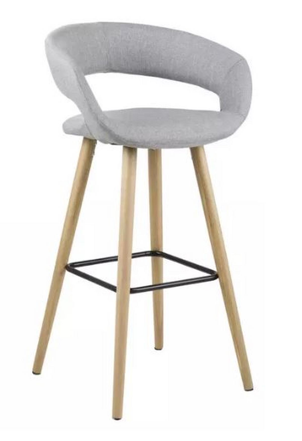 Barhocker Grace Hellgrau/eiche B: 55cm - Eichefarben/Hellgrau, Basics, Holz/Textil (55/98/46,5cm)