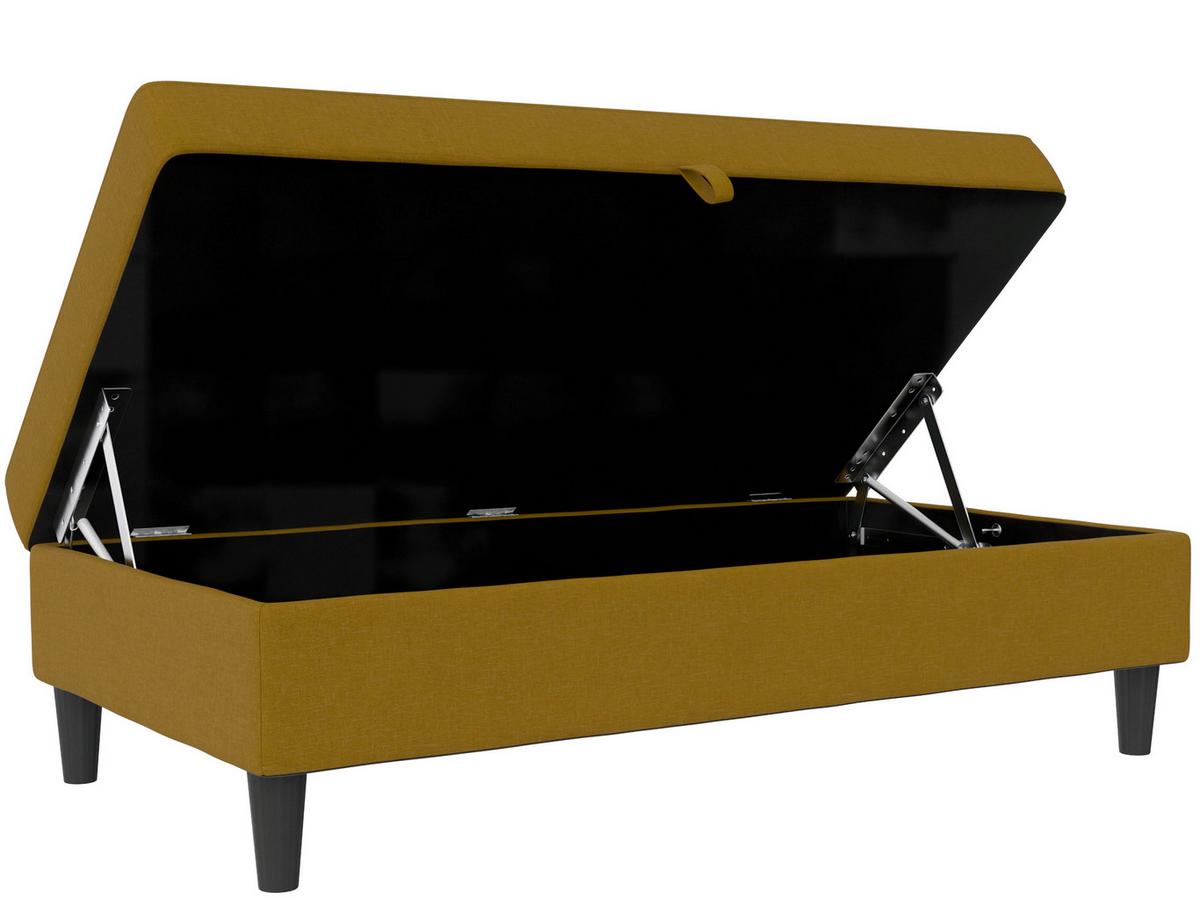 Hocker Hannover Currygelb, mit Stauraum - Currygelb/Schwarz, Basics, Textil (130/43/69cm) - Livetastic