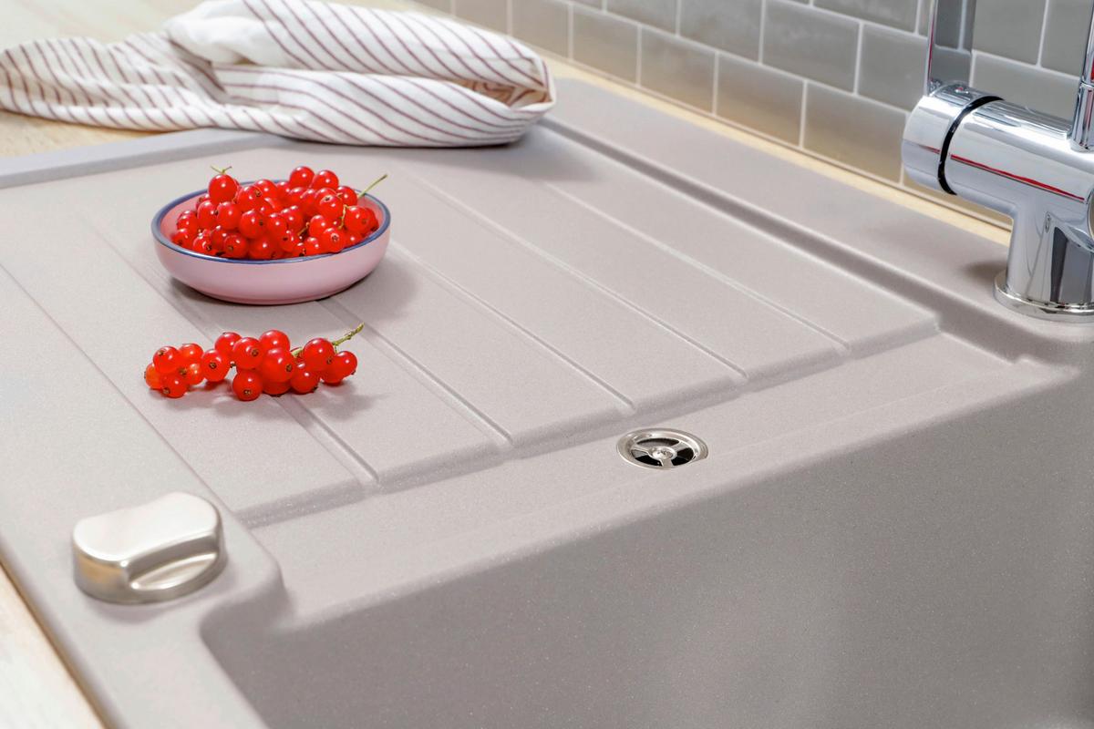 Spüle Austin Grau B: 86 cm - Grau, Design, Stein (86/21/50cm) - Respekta