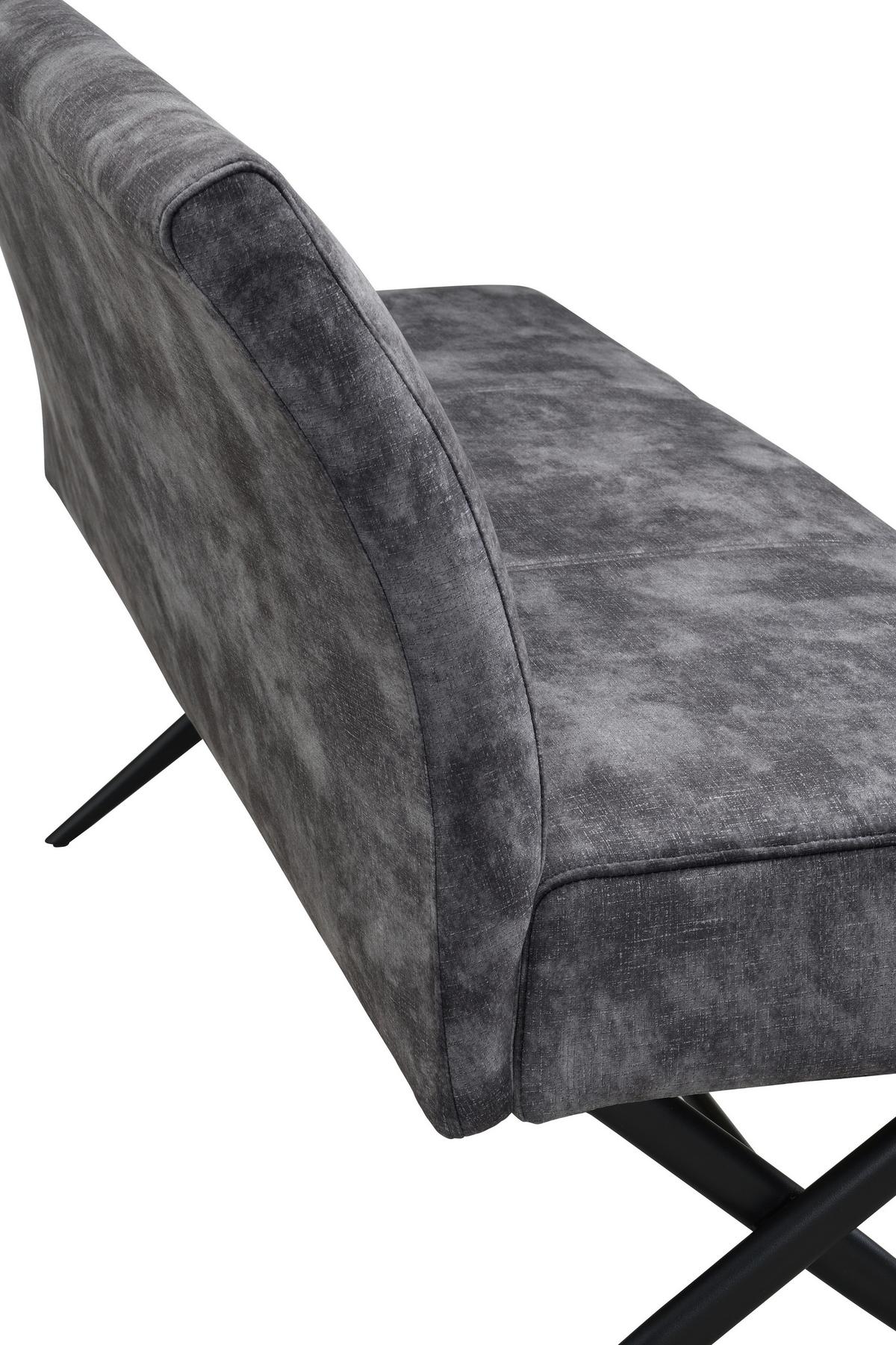 Sitzbank Porto I B - Anthrazit/Schwarz, MODERN, Textil/Metall (140/88/67cm) - MID.YOU