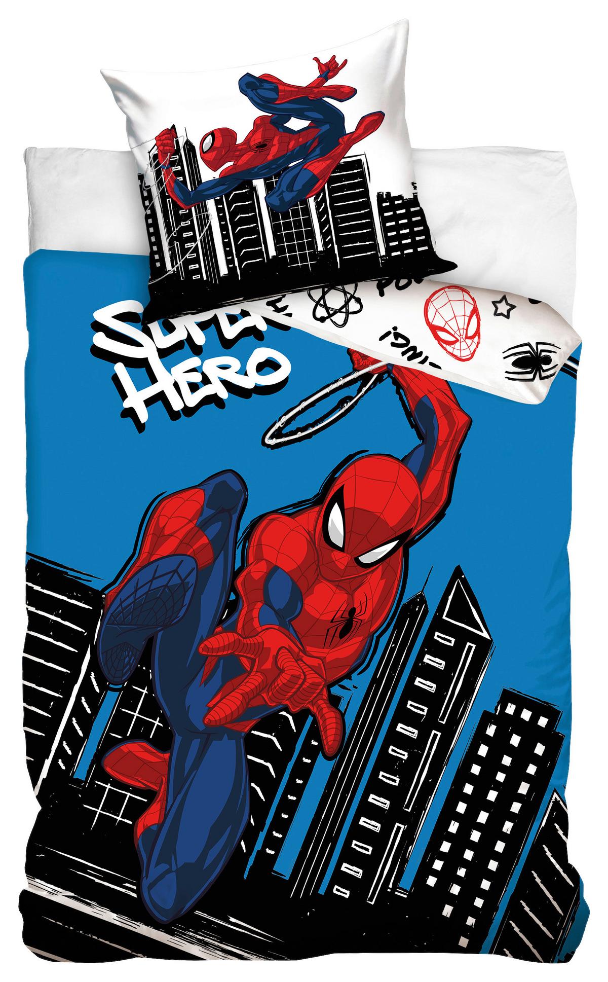 Kinderbettwäsche 140x200 cm Spiderman Renforcé - Multicolor, Textil
