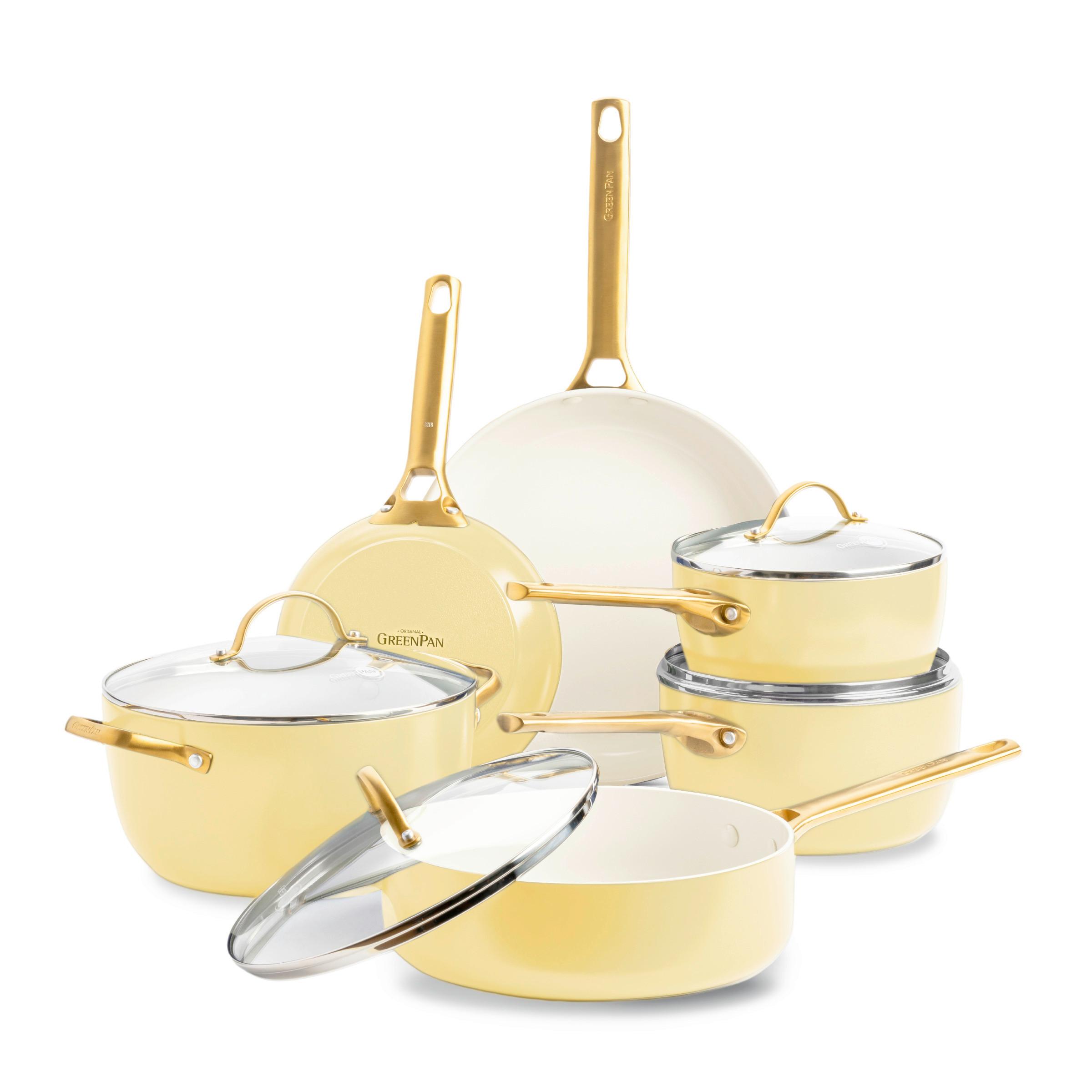Kochtopfset 6-Teilig. gelb/Weiß/Gold - Gelb/Goldfarben, Basics, Metall - GreenPan