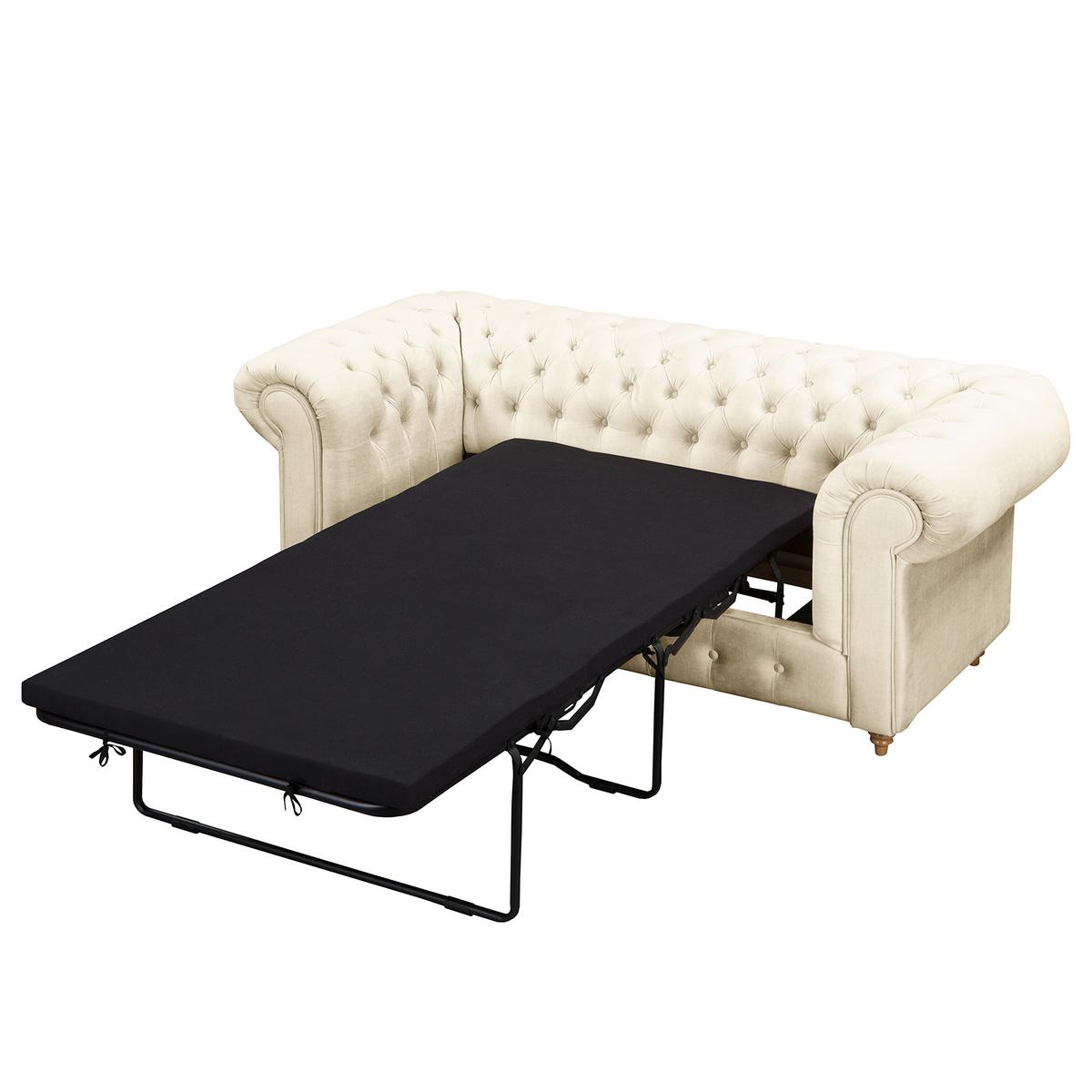 Schlafsofa Laura Cremen, B: 190cm - Creme/Braun, Design, Textil (190/74/91cm) - P & B