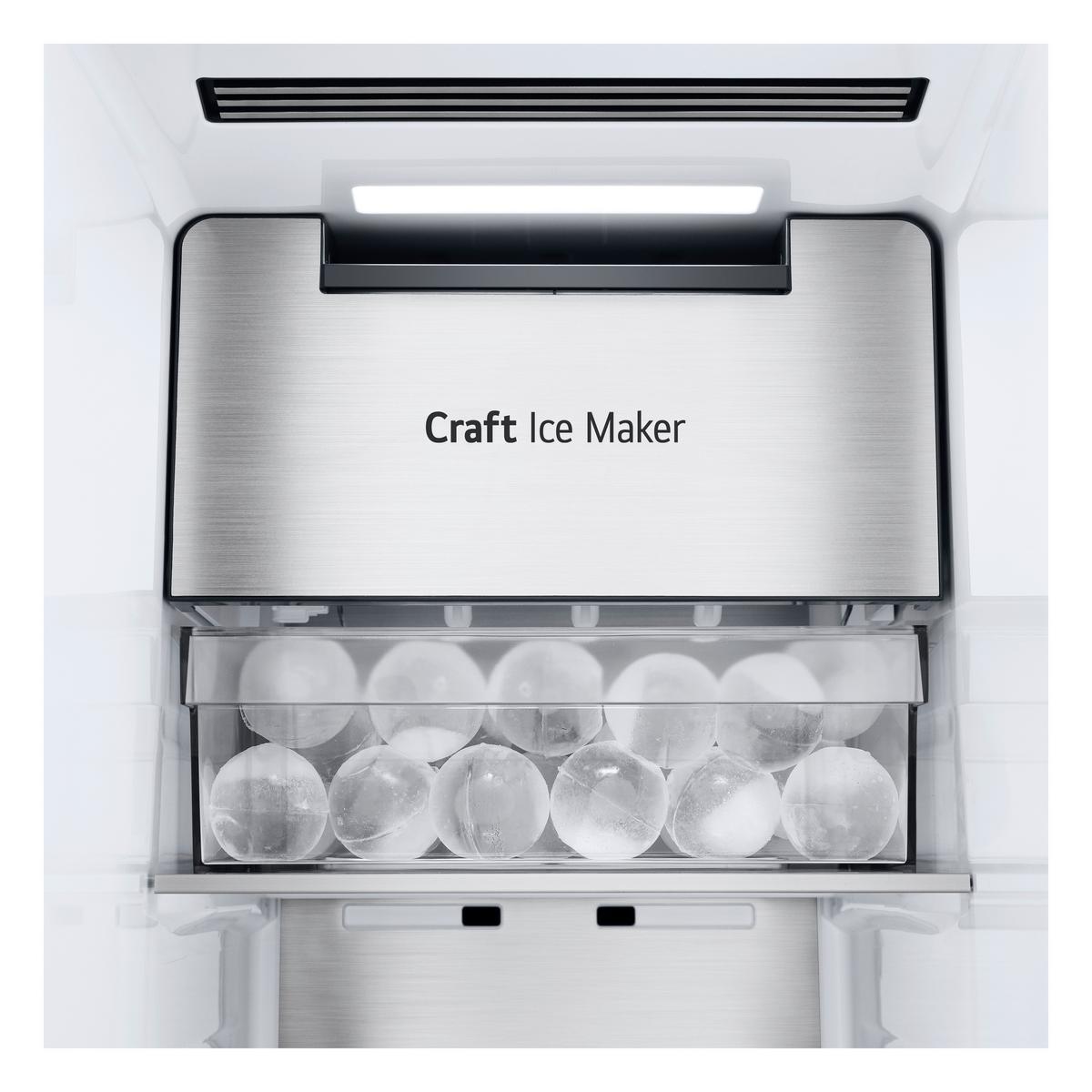 Kühl-Gefrier-Kombination LG Gsxe90evdd - Schwarz, Basics, Glas/Kunststoff (91.3/179/73.5cm)