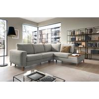 Ecksofa Alika, Grau S: 260x204 Cm - Eschefarben/Grau, MODERN, Textil (260/204cm) - Trendmanufaktur