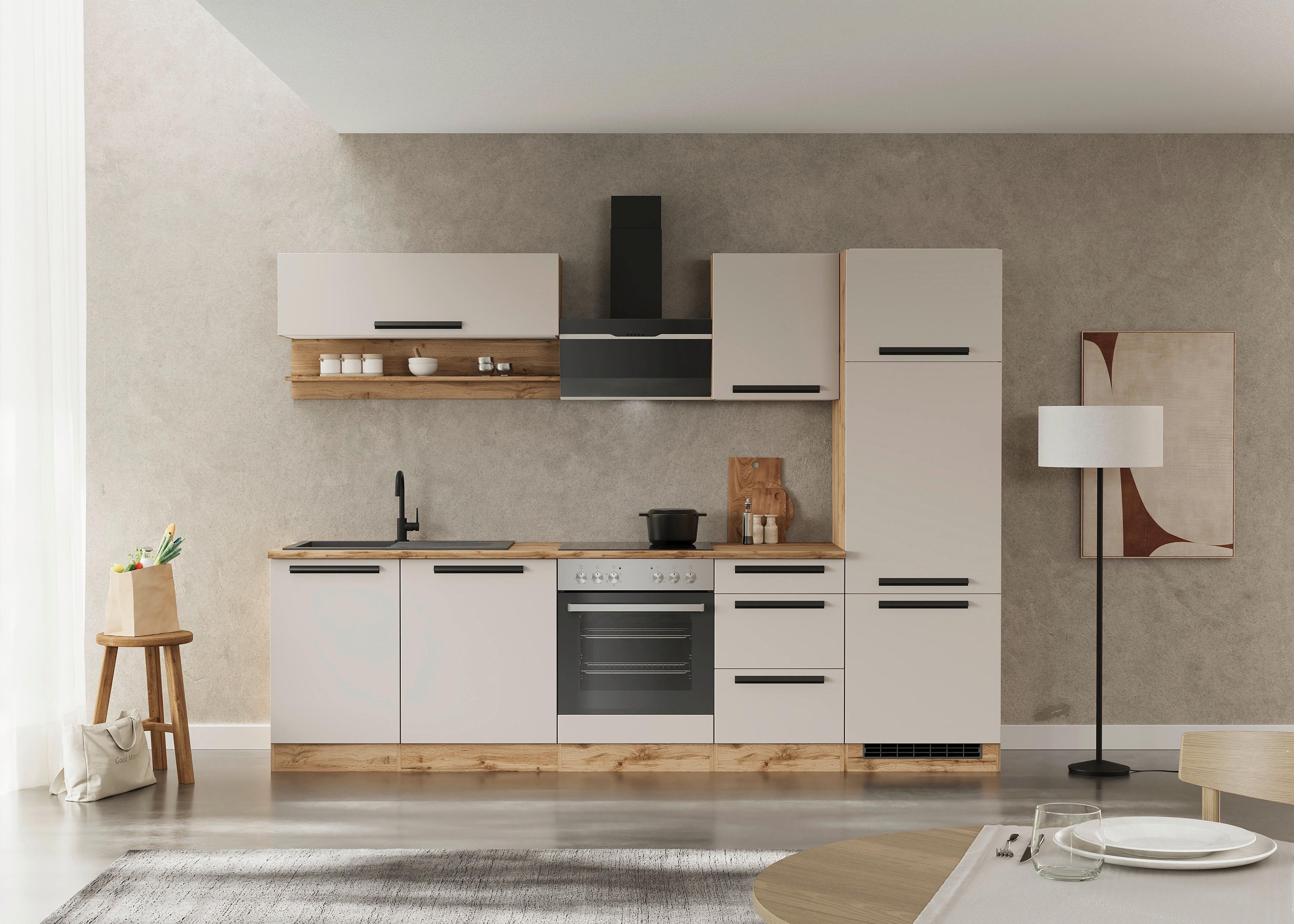 Küchenleerblock Aveiro Kaschmir/Eiche Wotan B: 280cm - Kaschmir/Eiche Wotan, Trend, Holzwerkstoff (280cm) - Held