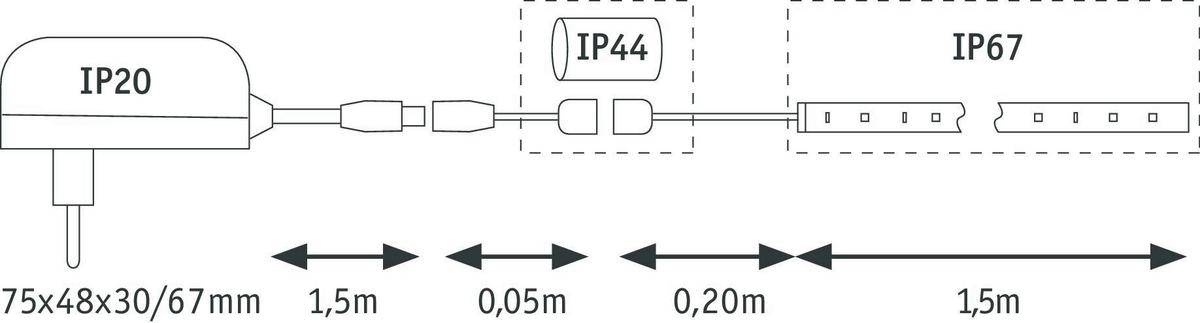 Led-streifen L: 1,5 M Dimmbar - Weiß, Basics, Kunststoff (150cm) - Paulmann