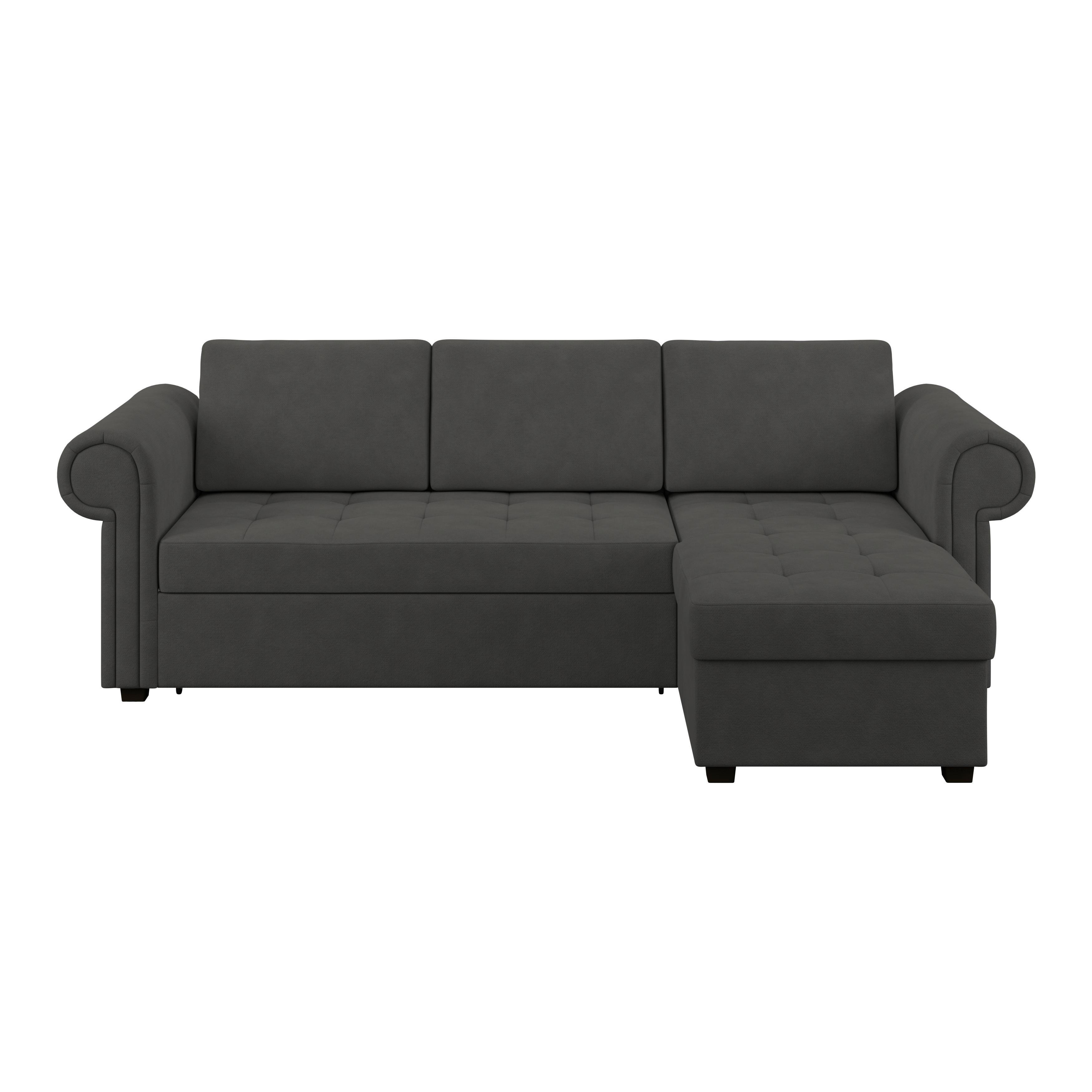 Ecksofa Oslo Braun B: 260 cm - Braun, ROMANTIK / LANDHAUS, Textil (260/85/155cm) - James Wood