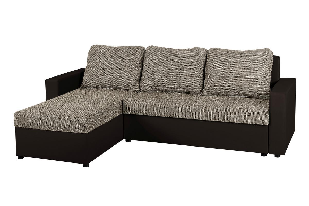 Ecksofa Hit Cappuccino/Mokka S: 147x228 cm - Schwarz/Mokka, Design, Holzwerkstoff/Textil (147/228cm) - P & B