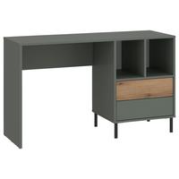 Písací stôl POZZI dekor dub/zelená - zelená/farba duba, Modern, kompozitné drevo (120/76,4/58cm) - Modern Living