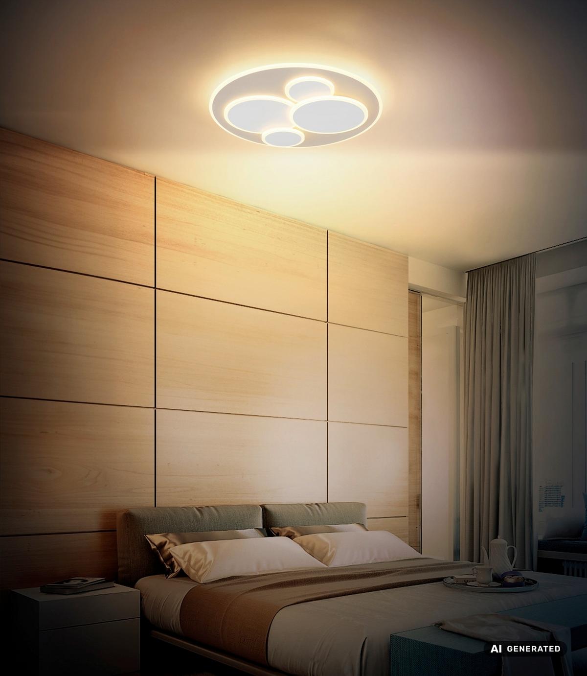 STROPNÉ LED SVIETIDLO ROLAND - piesková/biela, Modern, kov/plast (49/49/5,5cm) - Mömax
