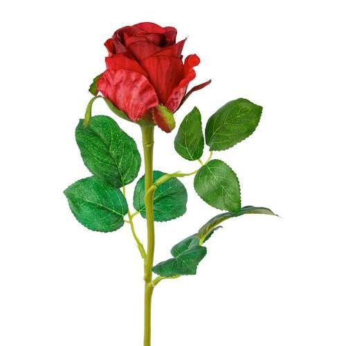 Kunstblume Rose Rot/Grün Höhe: 51 cm, aus Kunststoff - Rot/Grün, KONVENTIONELL, Kunststoff (51cm)
