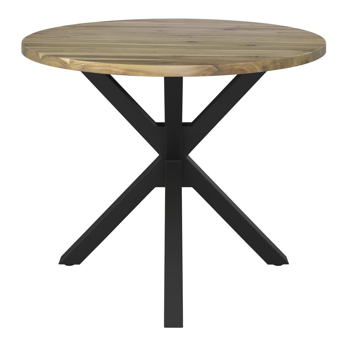 Jídelní stůl GEMMA 100 - černá/barvy akácie, Moderní, kov/dřevo (100/76cm) - Bessagi Home