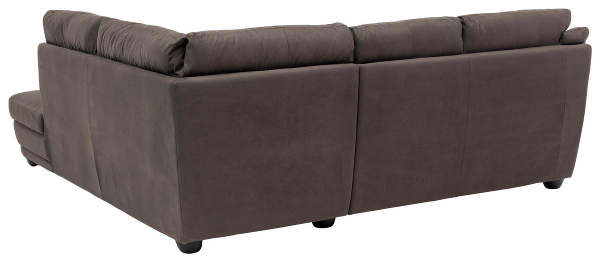 Ecksofa Nebolo Dunkelbraun Mikrofaser - Dunkelbraun, Design, Textil (245/225cm) - Livetastic