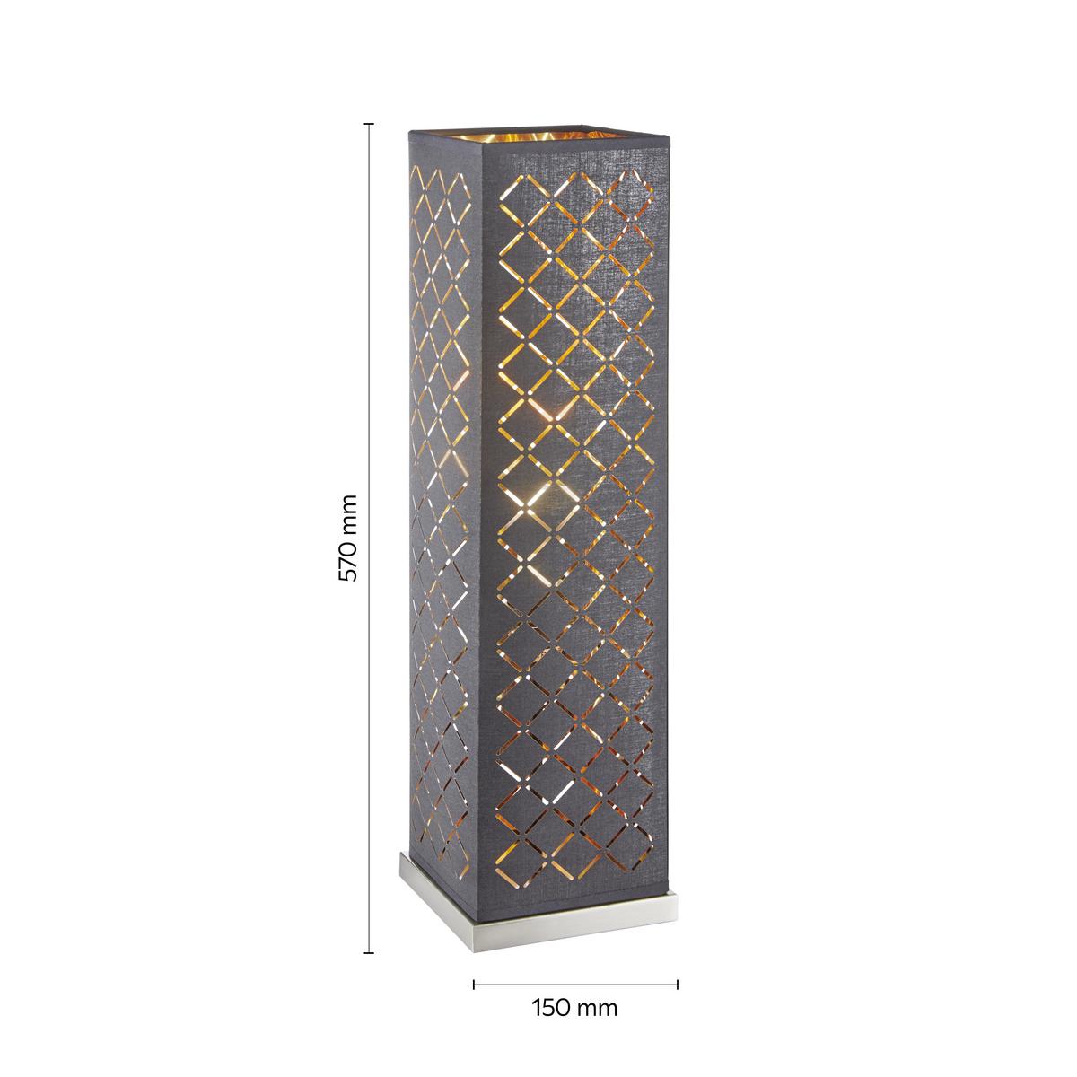 Stolní lampa Elin V: 57cm, 40 Watt - černá/barvy zlata, Lifestyle, kov/textil (15/57cm) - Mömax