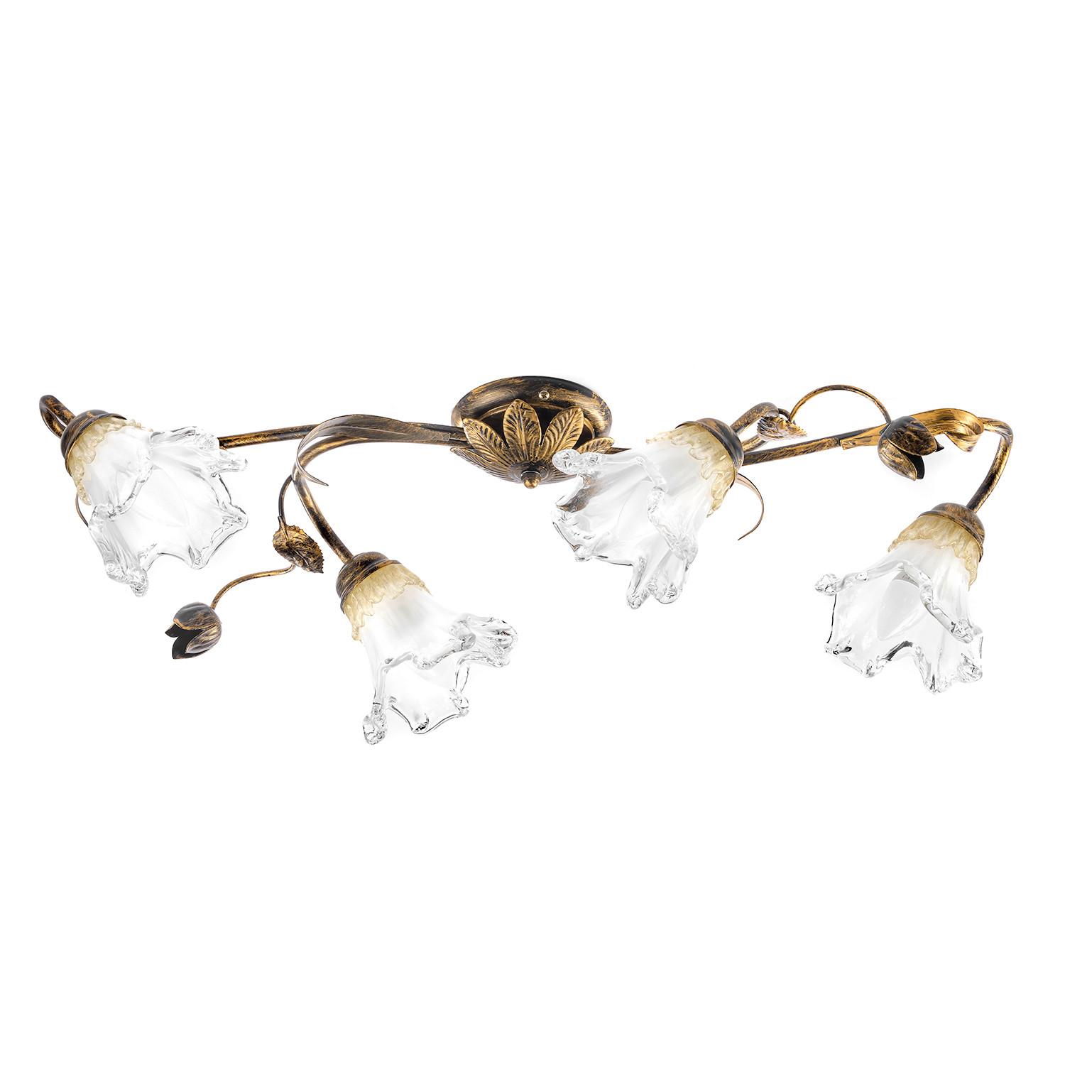 Deckenleuchte Pl4 Bronzefarben L: 74 cm - Bronzefarben, KONVENTIONELL, Glas/Metall (74/35/20cm)