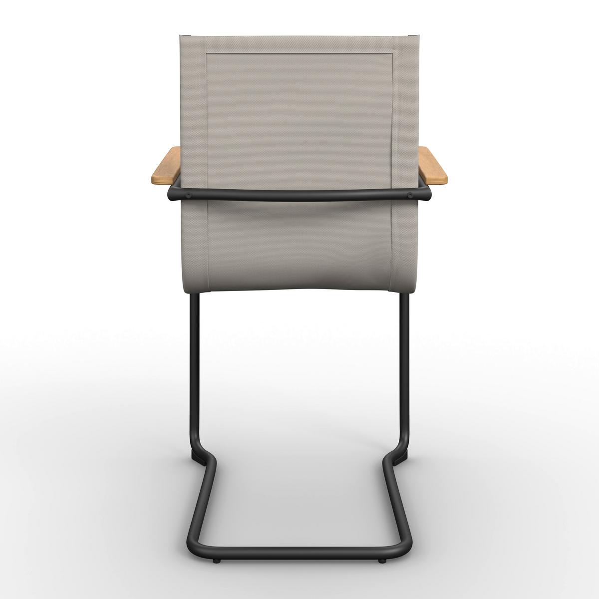 SADA ZAHRADNÍCH KŘESEL DAISY - černá/světle šedá, Moderní, kov/dřevo (55,5/95/55cm) - Bessagi Garden