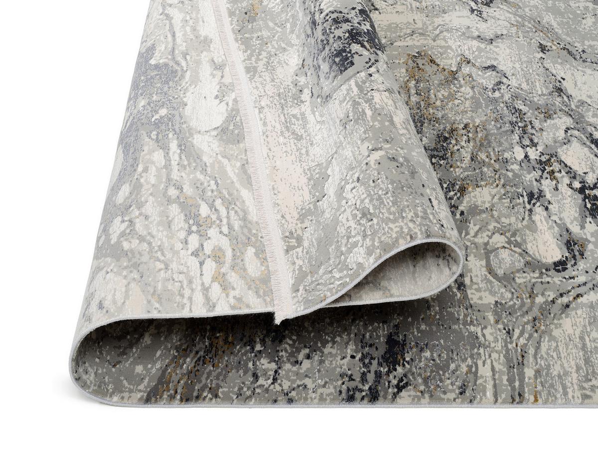 Teppich Läufer Grau/Gold Lille 80x250 cm - Goldfarben/Grau, Design, Textil (80/250cm) - Dieter Knoll
