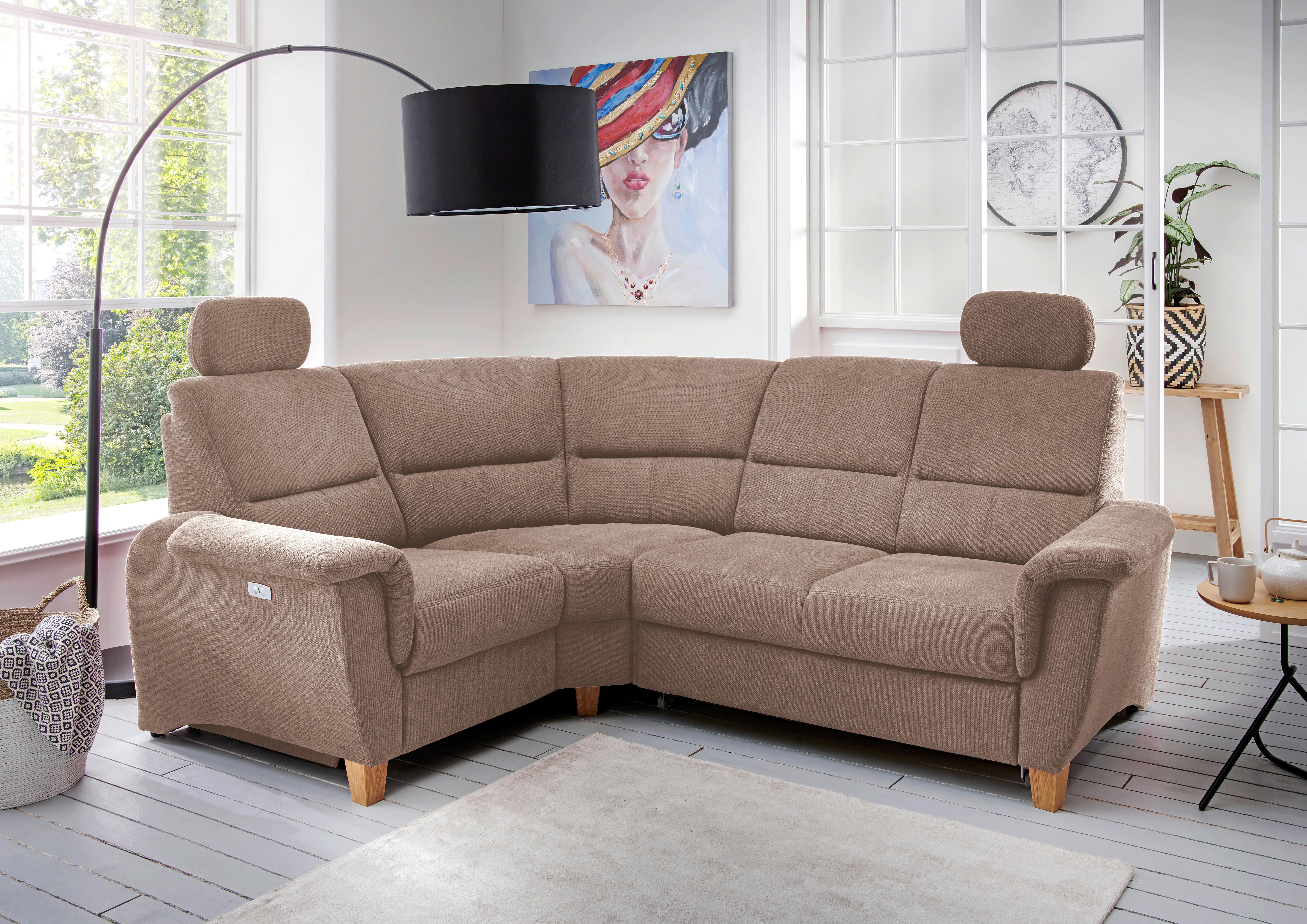Ecksofa Parole Hellbraun S:186/237 cm - Wildeiche/Hellbraun, KONVENTIONELL, Textil (186/237cm) - Livetastic