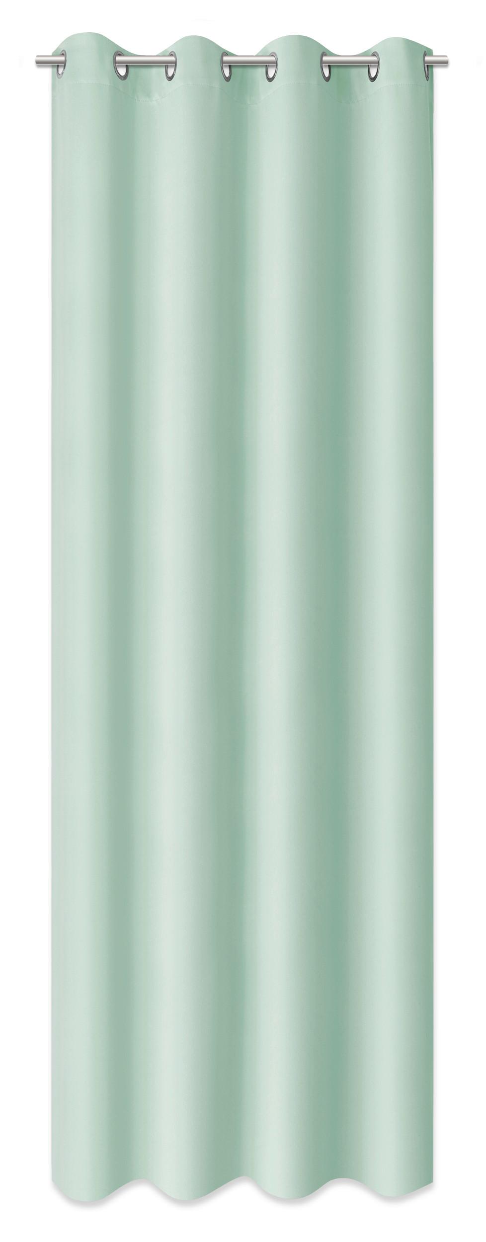 Závěs s očky Abby, 140/235cm - šalvějově zelená, Konvenční, textil (140/235cm) - Modern Living