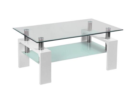 Konferenčný Stolík Silvia - číra/biela, Moderný, kompozitné drevo/sklo (100/45/60cm) Konferenčný Stolík Silvia - číra/biela, Moderný, kompozitné drevo/sklo (100/45/60cm)