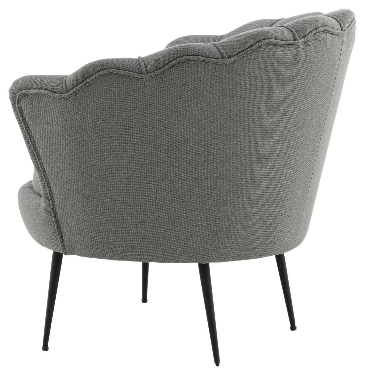 Sessel Calais - Schwarz/Grau, Design, Textil/Metall (83/76/77cm) - Livetastic