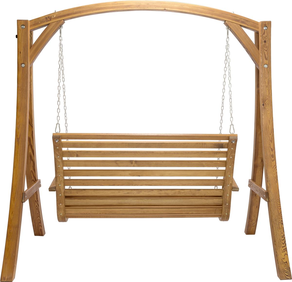 Hollywoodschaukel Medina 2-Sitzer - Lärchefarben, MODERN, Holz/Metall (193/195/128cm) - Ondega