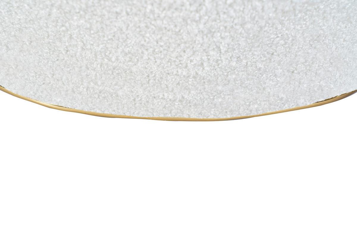 Hocker Contessa Weiß/Goldfarben D: 60 cm - Goldfarben/Weiß, Design, Textil (60/42,5cm) - Kayoom