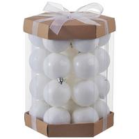 Karácsonyfa Gömbszett Seda 28 Részes - barna/fehér, Konventionell, műanyag/karton (6cm) - Luca Bessoni