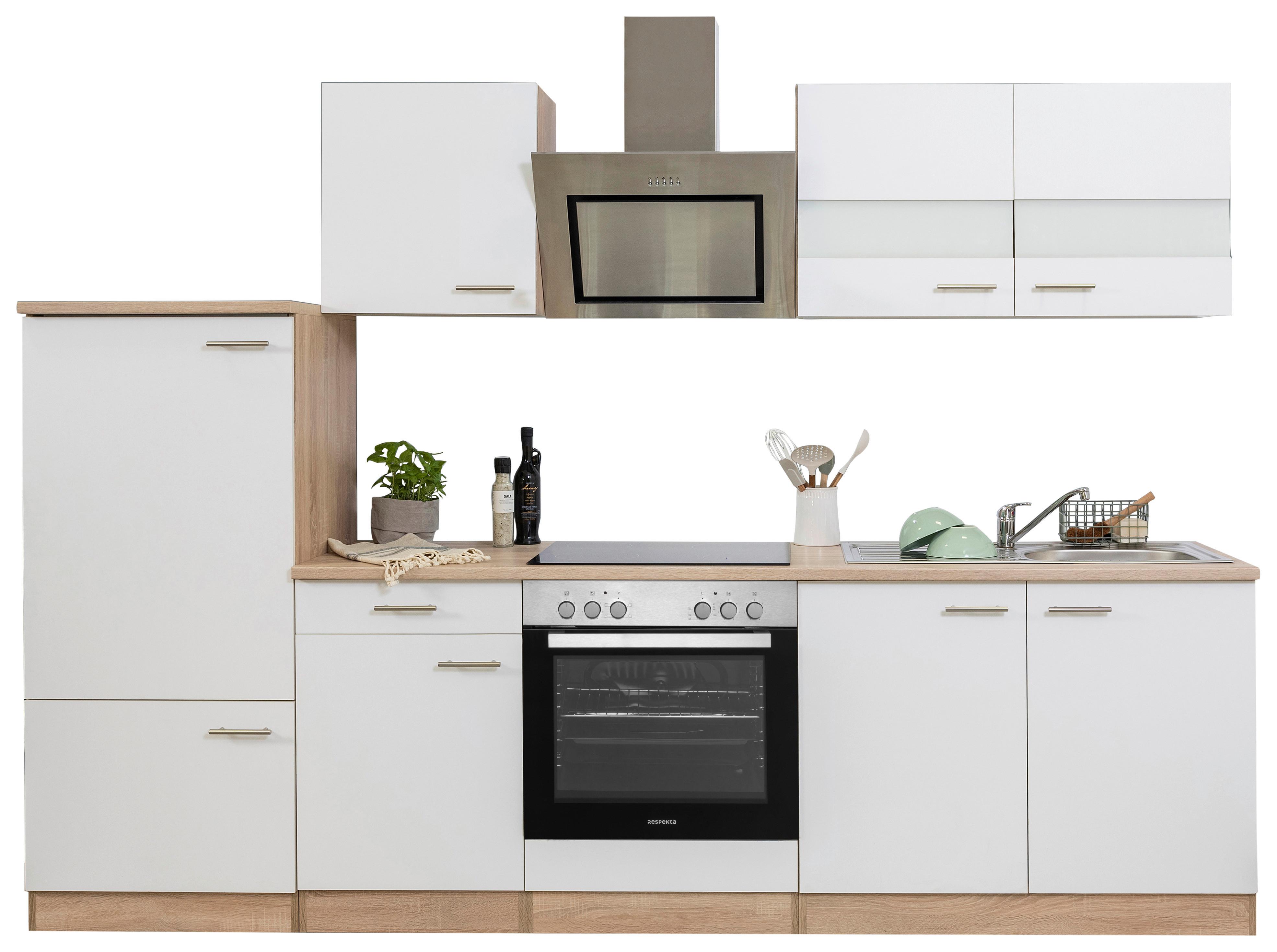 Küchenblock Merle Küchenblock 270 cm - Eichefarben/Weiß, Basics, Holzwerkstoff (270cm) - Respekta