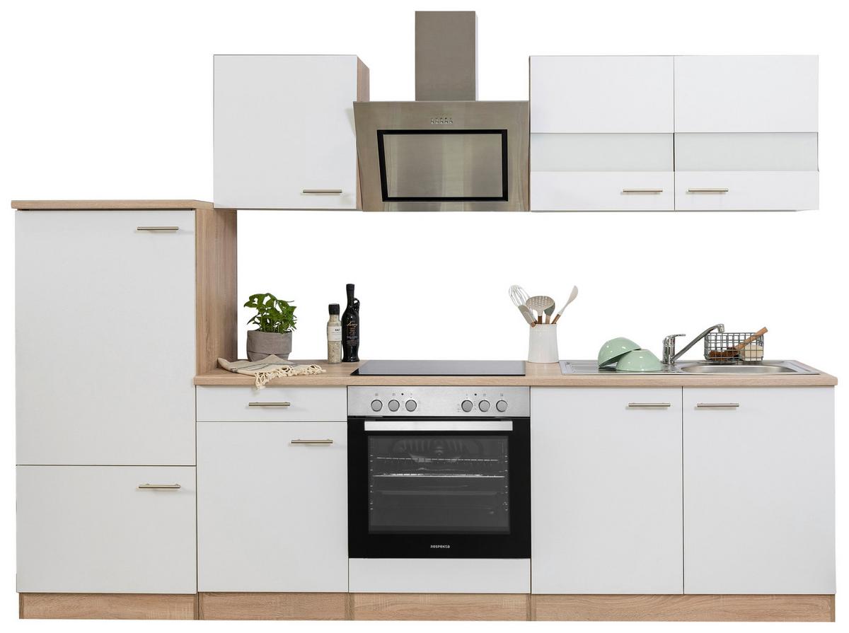 Küchenblock Merle Küchenblock 270 cm - Eichefarben/Weiß, Basics, Holzwerkstoff (270cm) - Respekta
