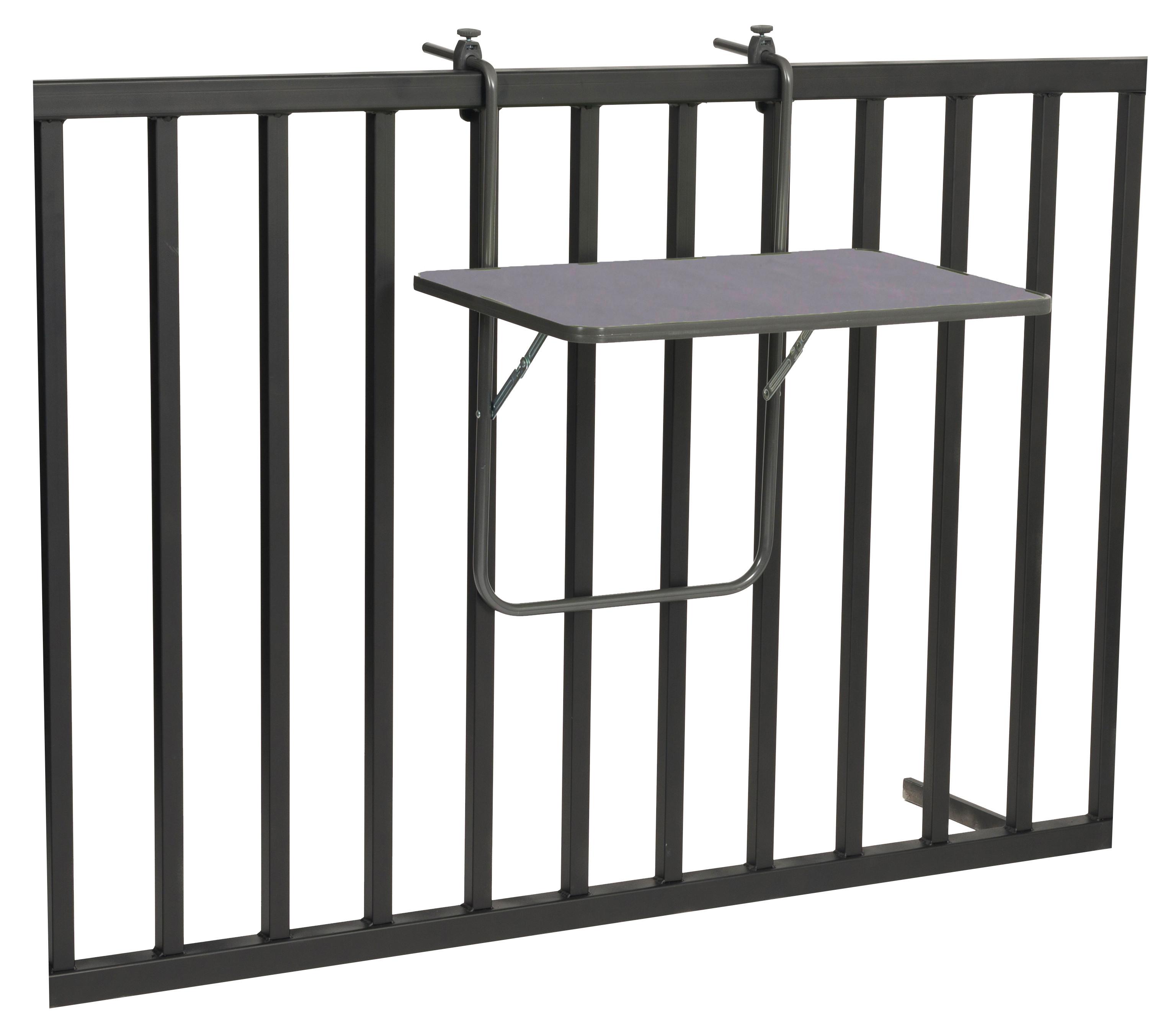 Balkonhängetisch BOY – BALKONHÄNGETISCH - Anthrazit, Basics, Metall (60/5/40cm) - Gardenson