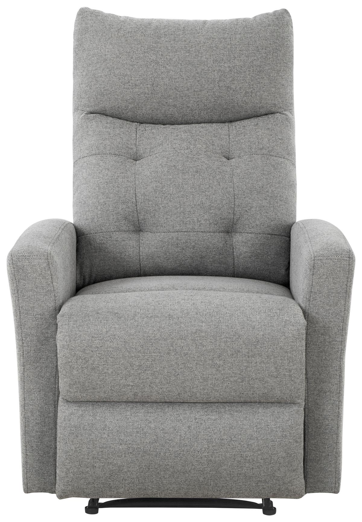 Sitzgarnitur 3-tlg. Nuvia Mit Relaxfunktion Grau - Schwarz/Grau, Design, Textil - Livetastic