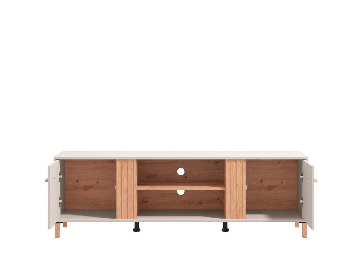 Tv-elem Belfort - tölgyfa színű/fehér, Modern, faalapú anyag (163,5/52/40cm)
