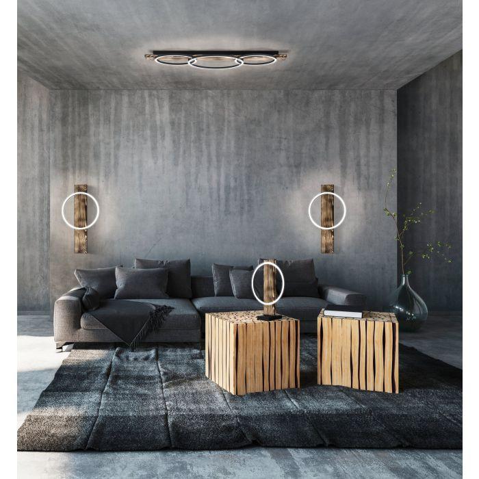 LED-Tischleuchte 99457 Boyal - Braun/Weiß, Natur, Holz/Kunststoff (30/15/42,5cm) - Eglo