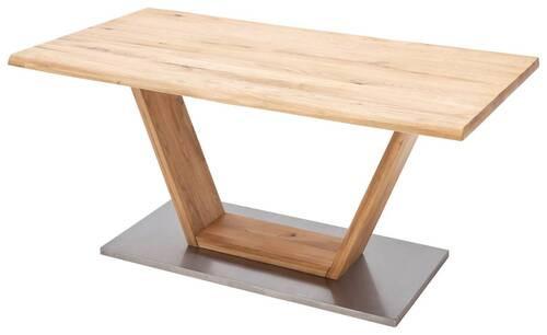 Esstisch Eiche Greta 160x90 cm mit Baumkante - Eichefarben, Design, Holz/Holzwerkstoff (160/90/77cm) - Livetastic