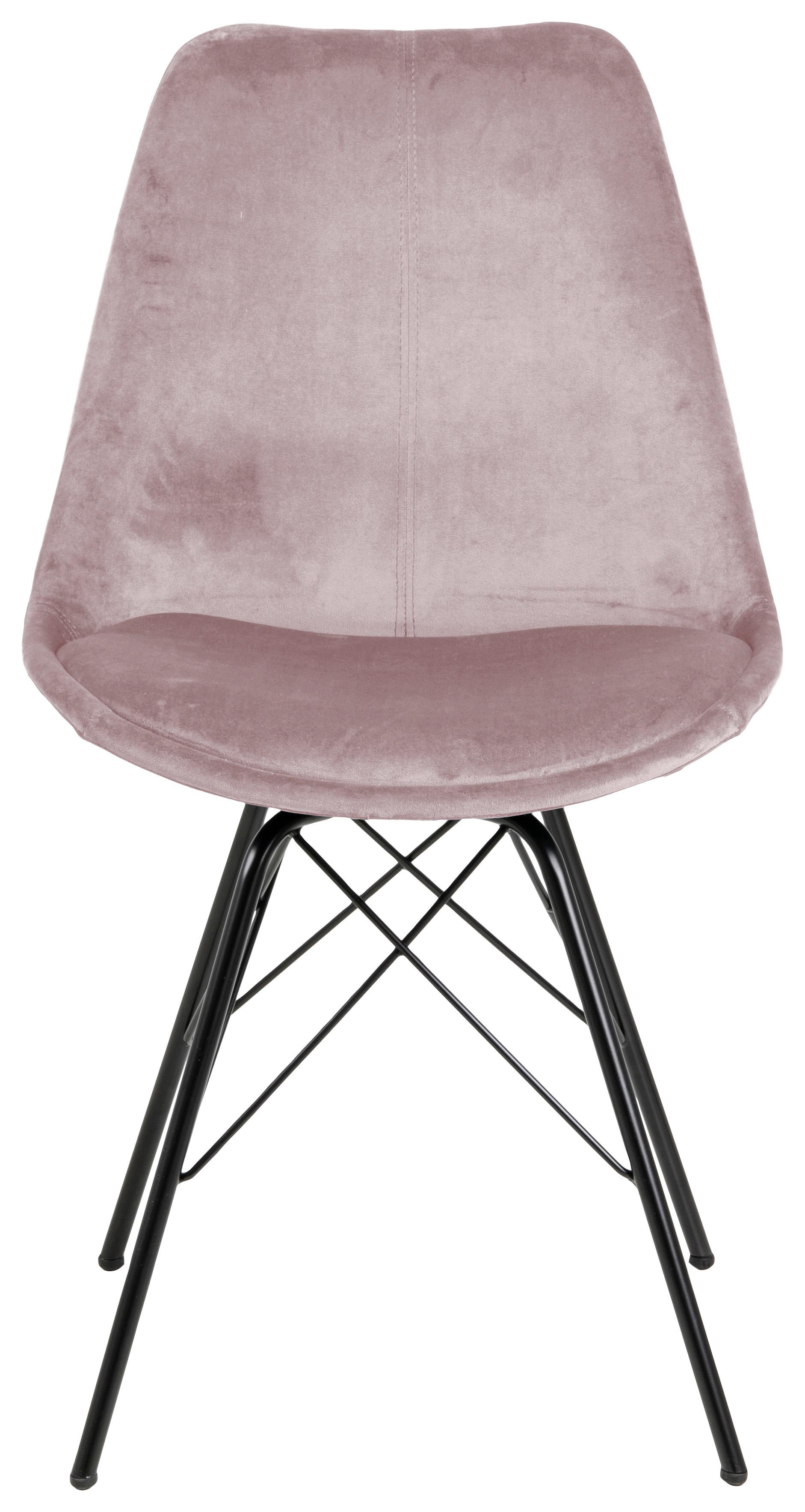 Jedálenská stolička ERIS zamat - čierna/staroružová, Trend, kov/textil (48,5/85,5/54cm) - Carryhome