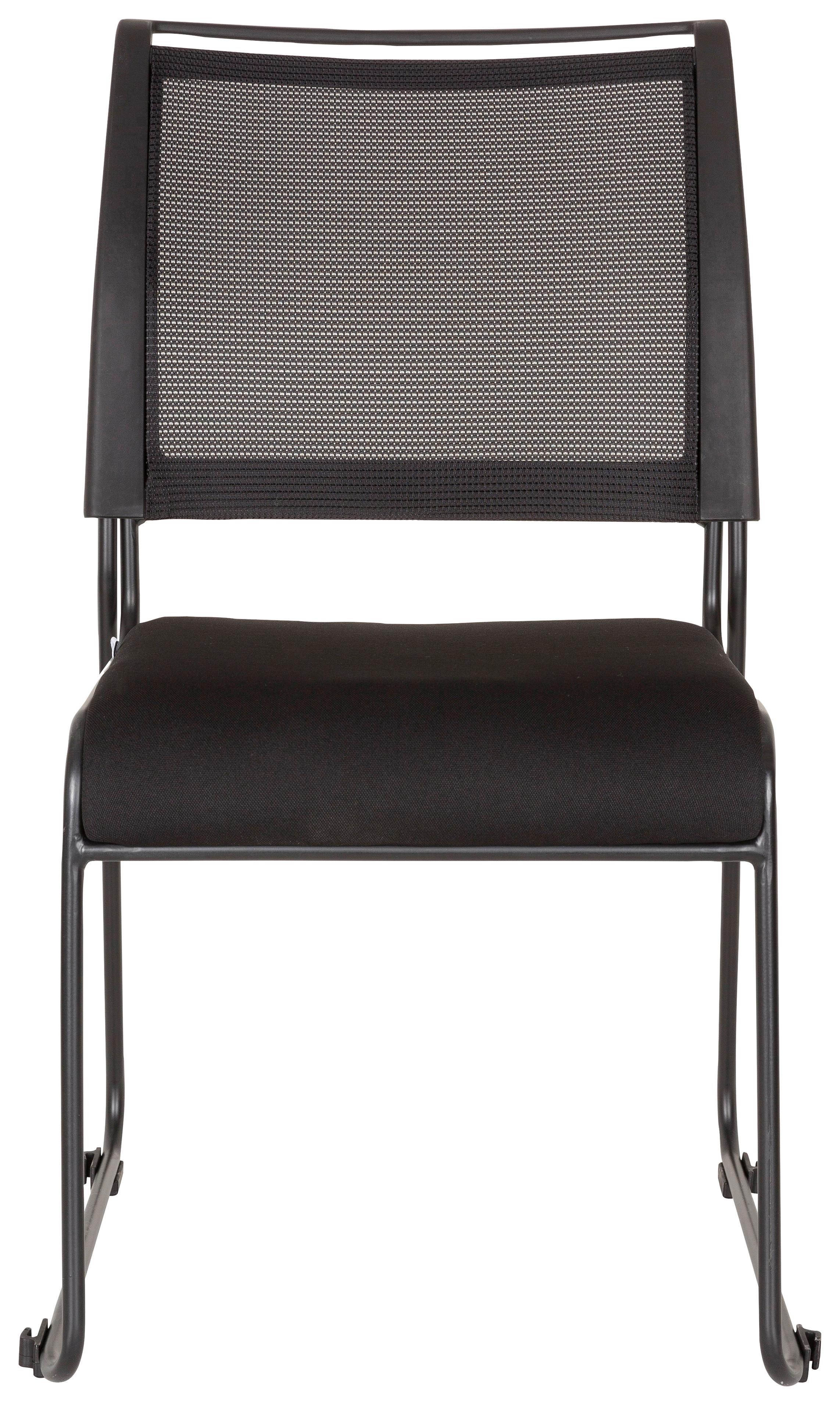 Besucherstuhl Padua V Schwarz - Schwarz, MODERN, Textil/Metall (48/87/61cm) - MID.YOU