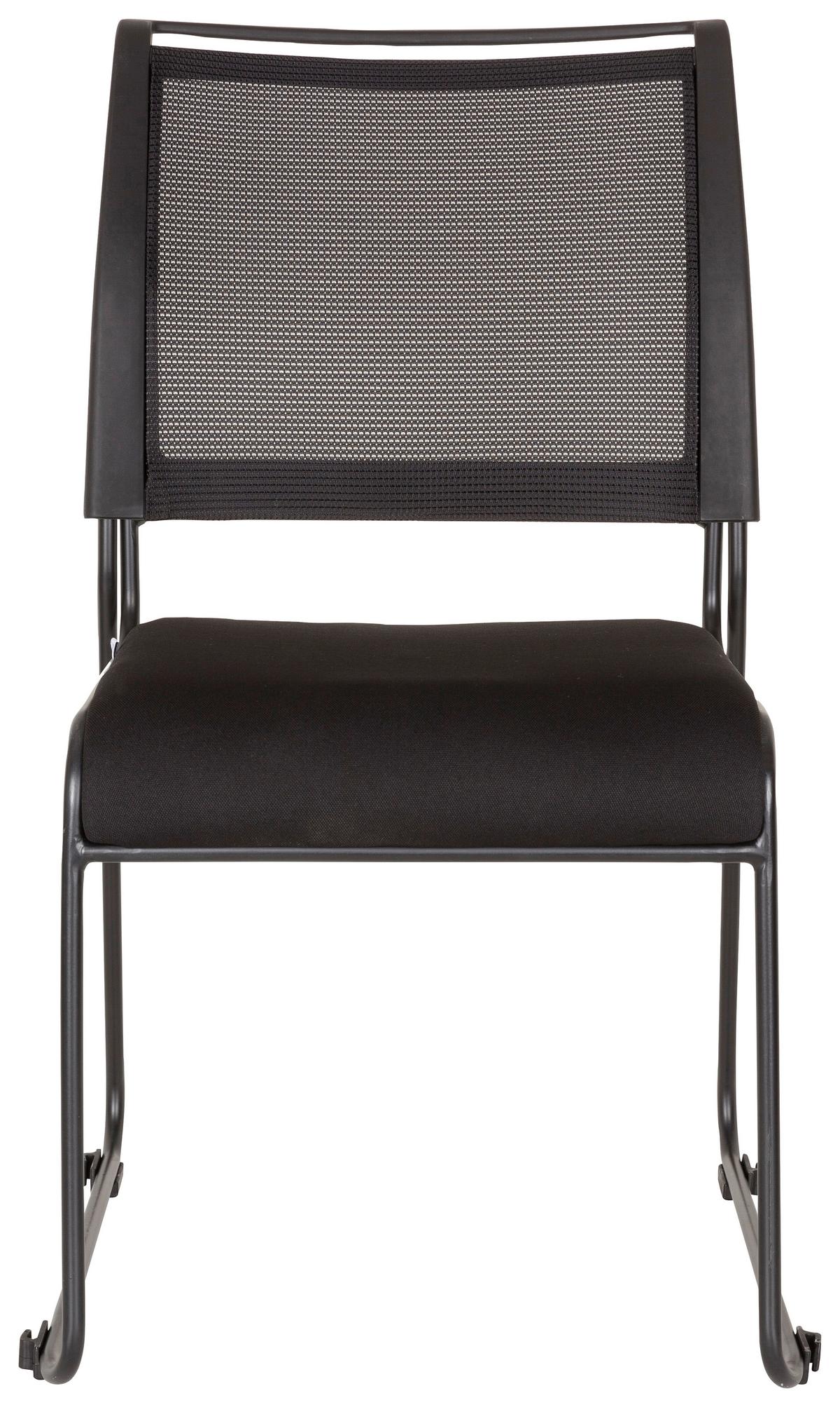 Besucherstuhl Padua V Schwarz - Schwarz, MODERN, Textil/Metall (48/87/61cm) - MID.YOU
