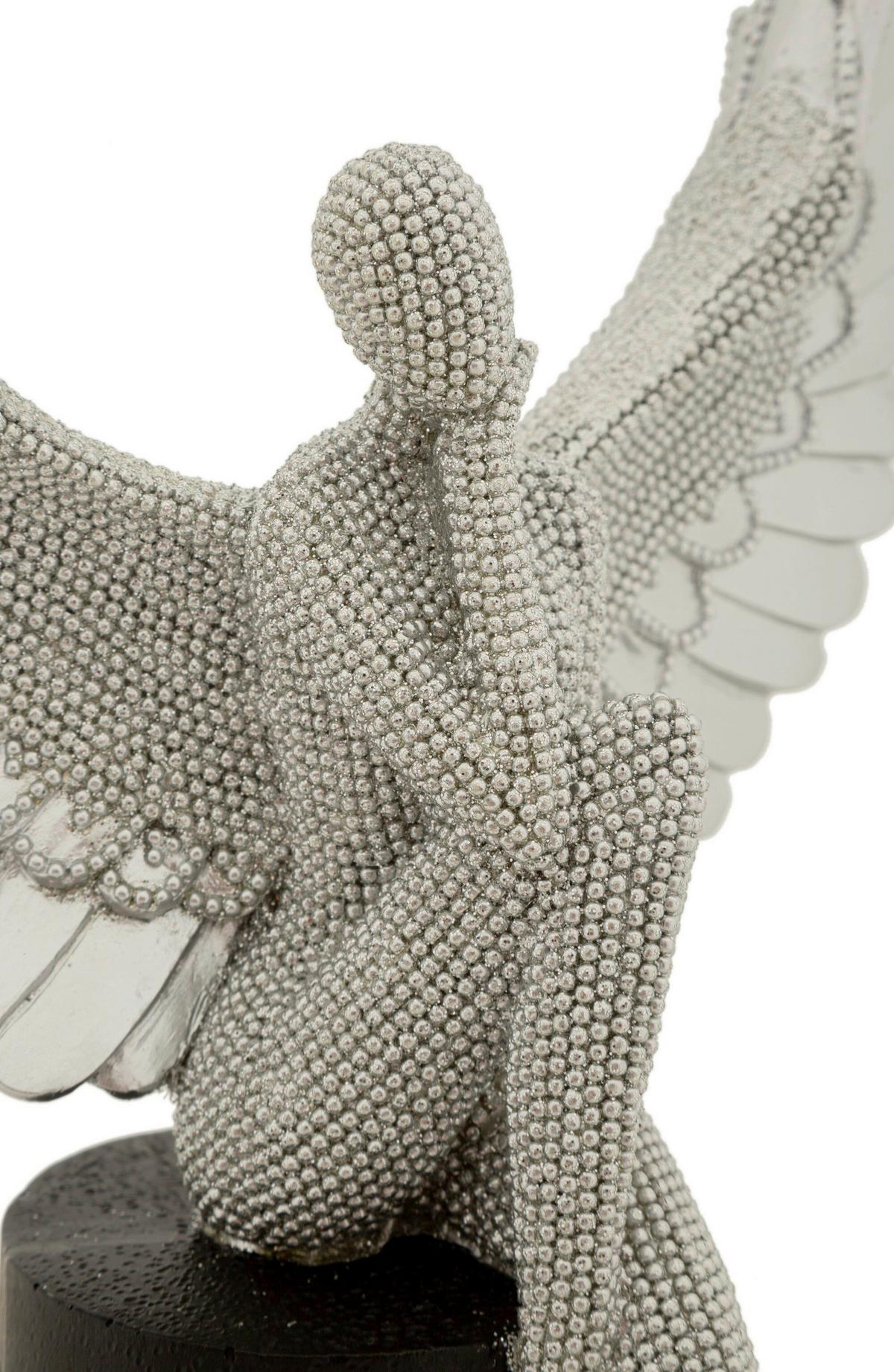 Skulptur Kunststoff, Silver/schwarz - Basics, Kunststoff (24/34/8cm)