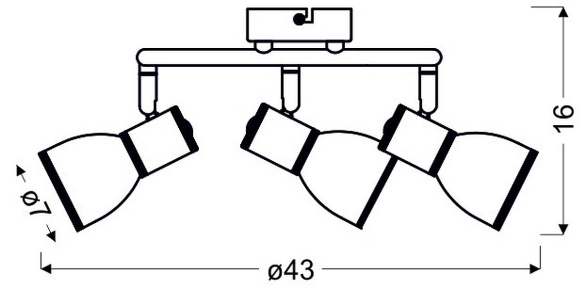 Deckenleuchte 98-63397 Fido - Chromfarben/Weiß, KONVENTIONELL, Metall (43/43/16cm)