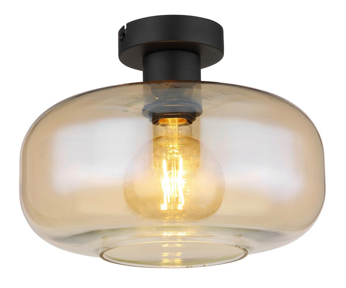 Deckenleuchte 15566da - Schwarz, Design, Glas/Metall (28/20,5cm) - Globo