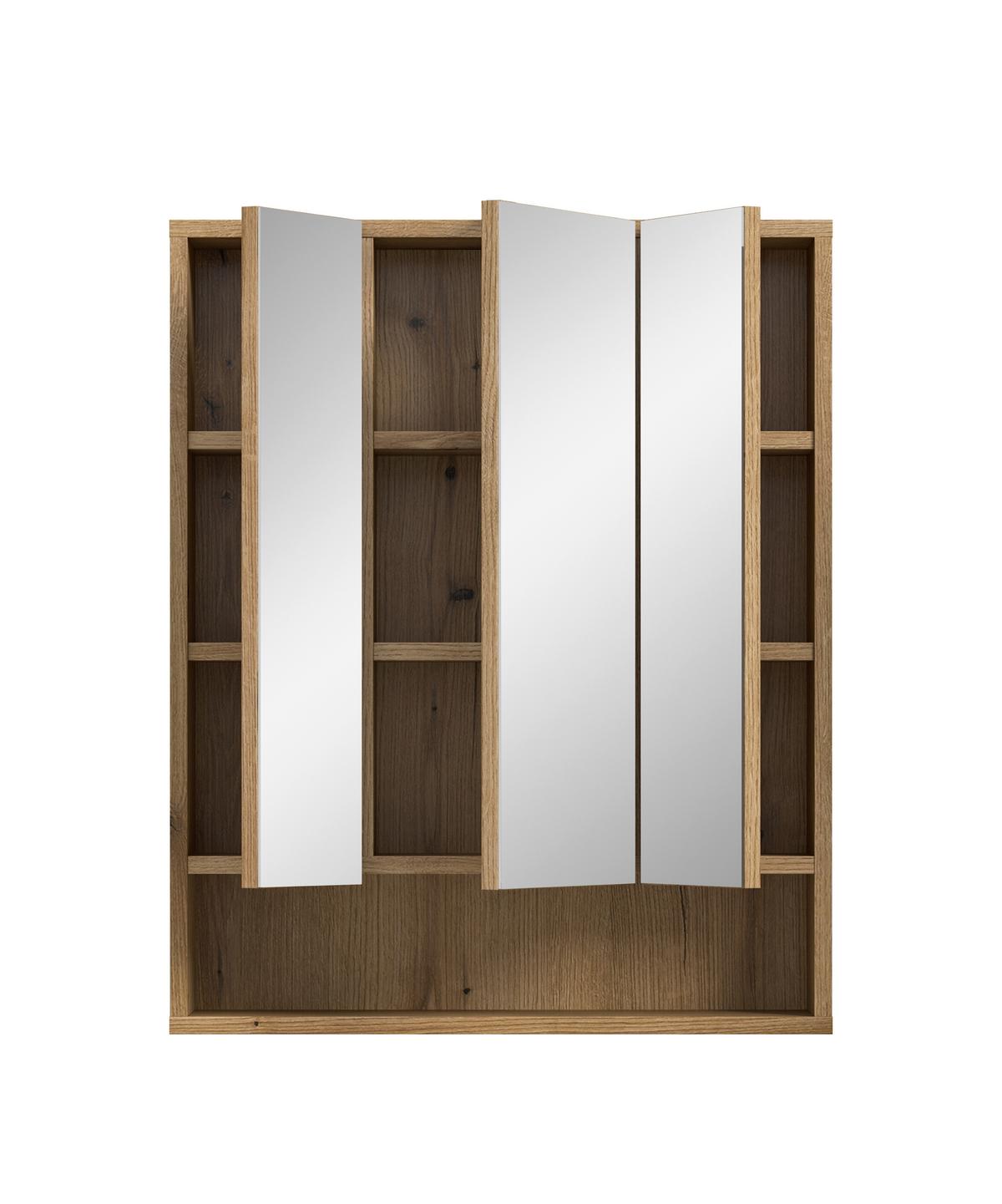 Spiegelschrank Aqua Eichefarben B: 60cm - Eichefarben, Trend, Glas/Holzwerkstoff (60/74/18cm) - MID.YOU