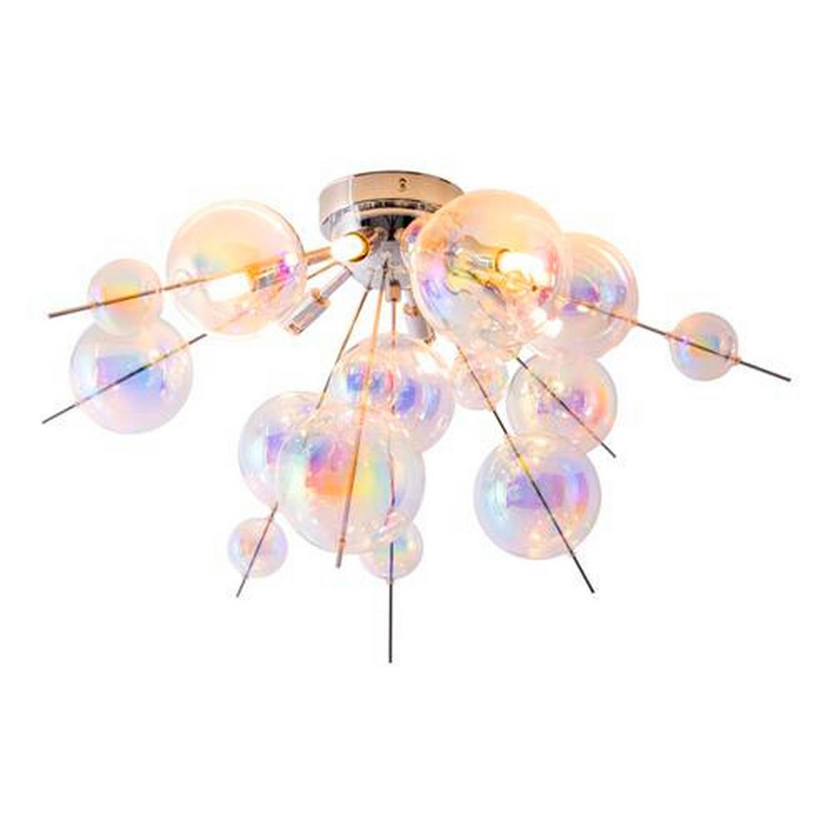 Deckenleuchte Explosion Ø 57 Cm 6-Flammig Aus Glaskugeln - Chromfarben, Trend, Glas/Metall (57/38cm) - Näve