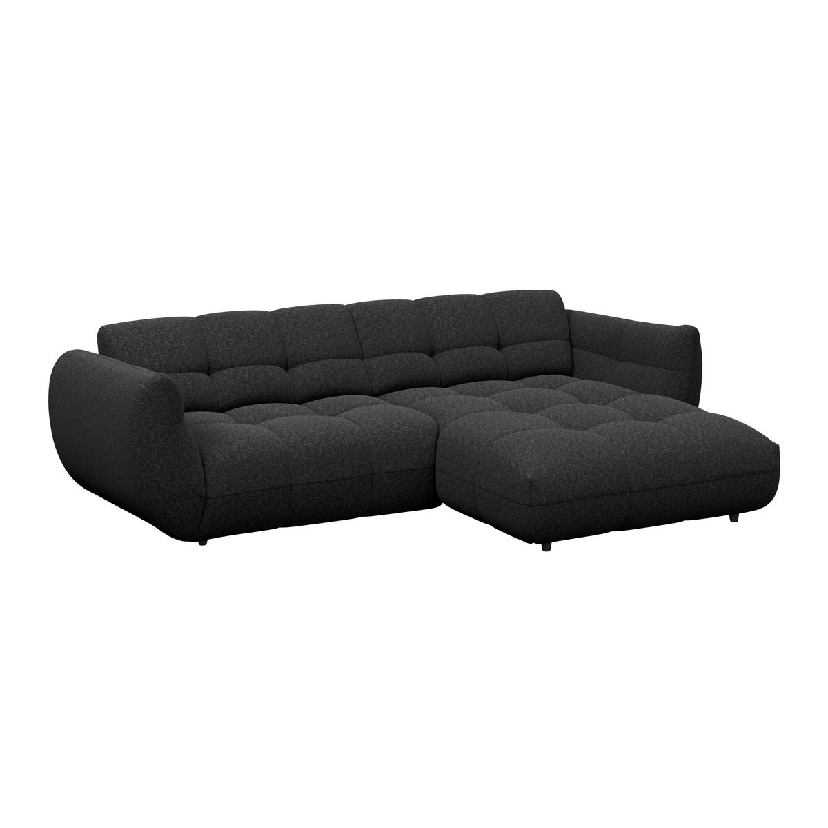 Ecksofa Panda Chenille schwarz, 280x178cm - Schwarz, Trend, Textil (280/178cm)