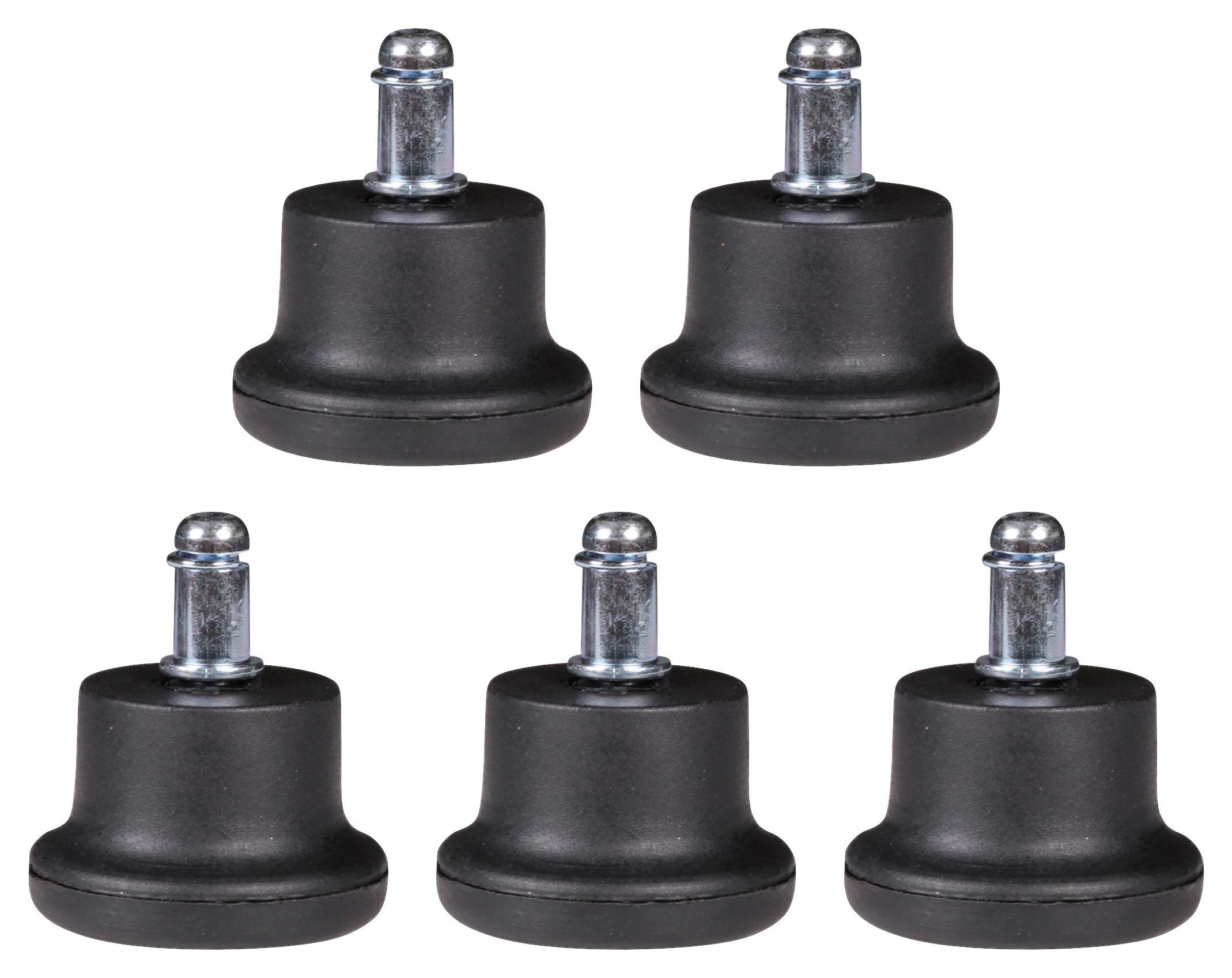 Bürostuhlgleiter Bodengleiter 5-teilig - Schwarz, Basics, Kunststoff (5cm) - MID.YOU