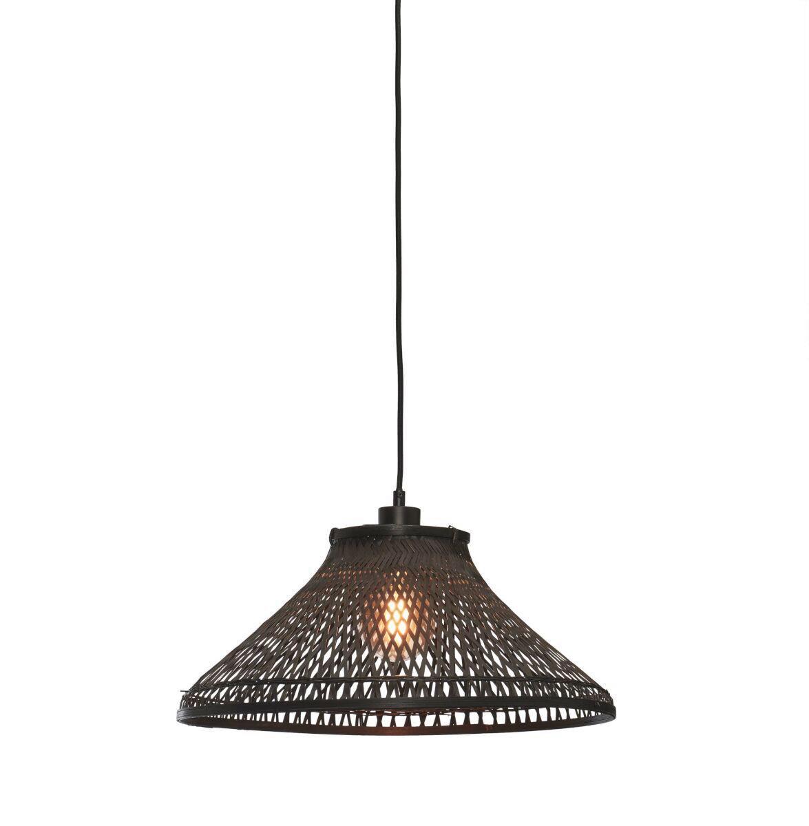 Hängeleuchte Tahiti/H45/B - Schwarz, Trend, Holz (45/45/20cm) - Good & Mojo