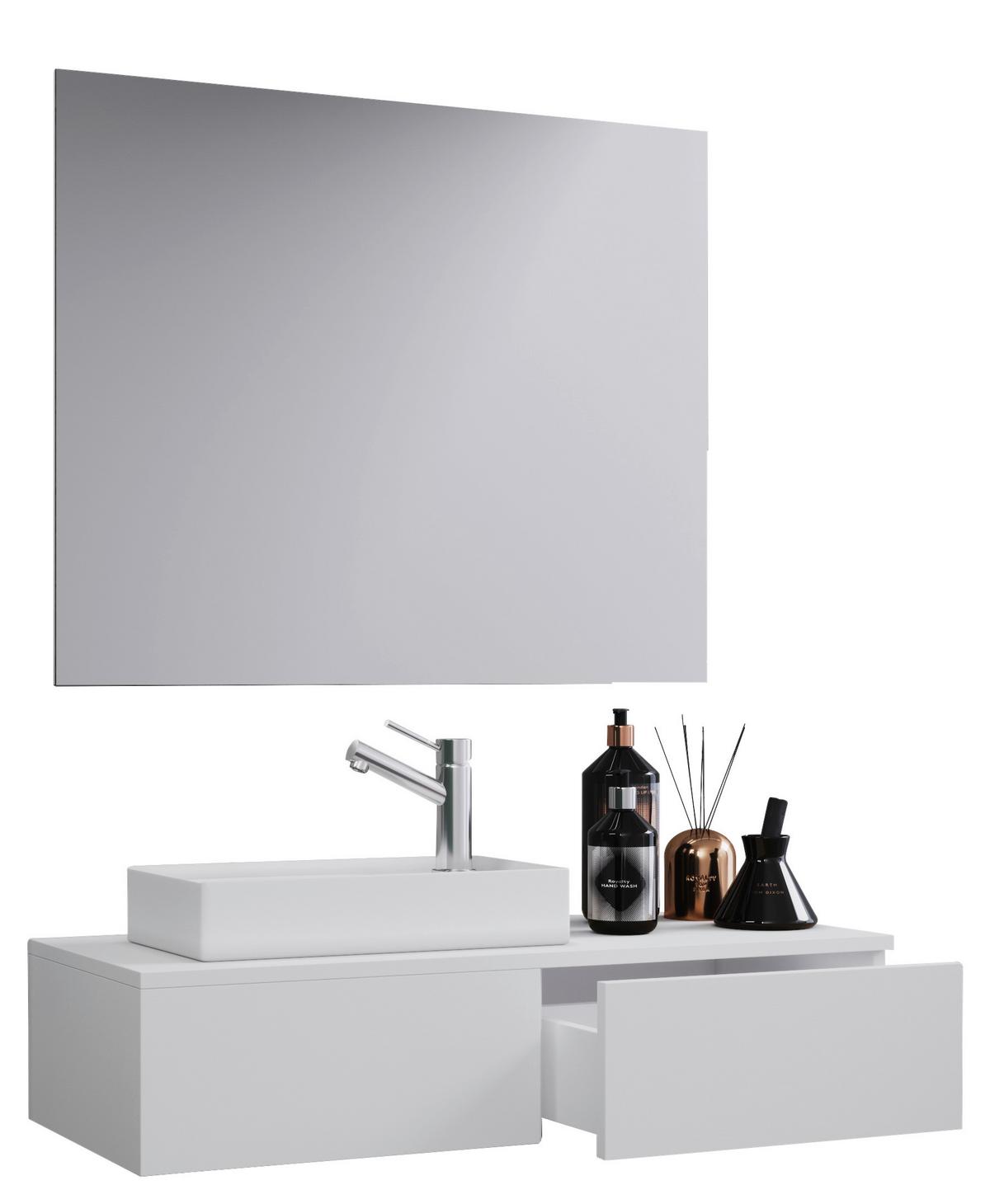 Badezimmer Gudas Weiß B: 85 Cm - Weiß, MODERN, Keramik/Holzwerkstoff (85cm) - MID.YOU