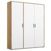Drehtürenschrank 140 cm Voyager Eiche Artisan,weiß - Weiß/Eiche Artisan, MODERN, Holzwerkstoff (140/194/53cm) - Rauch Möbel